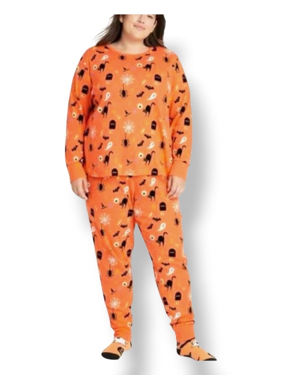 Hyde & Eek Other - Hyde and Eek Women's Plus Family Halloween 2-Piece Cotton Sleep Set Orange 2X